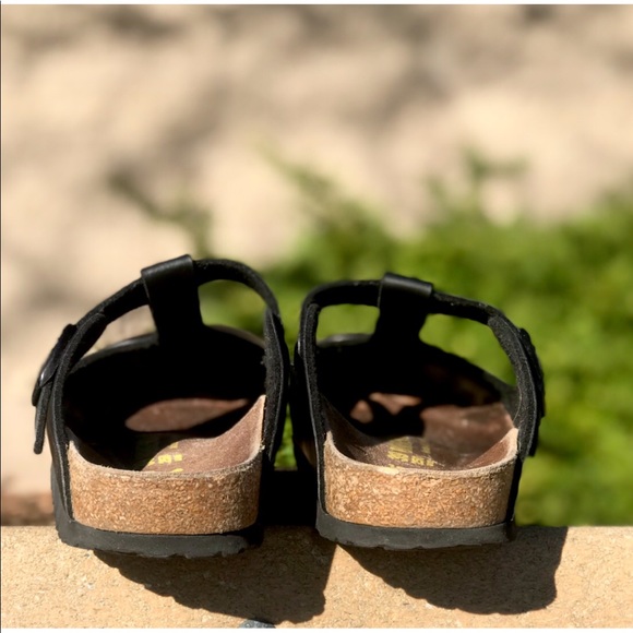 Reserved! Birkenstock Oil Leather Black Clog Mule - Picture 3 of 9